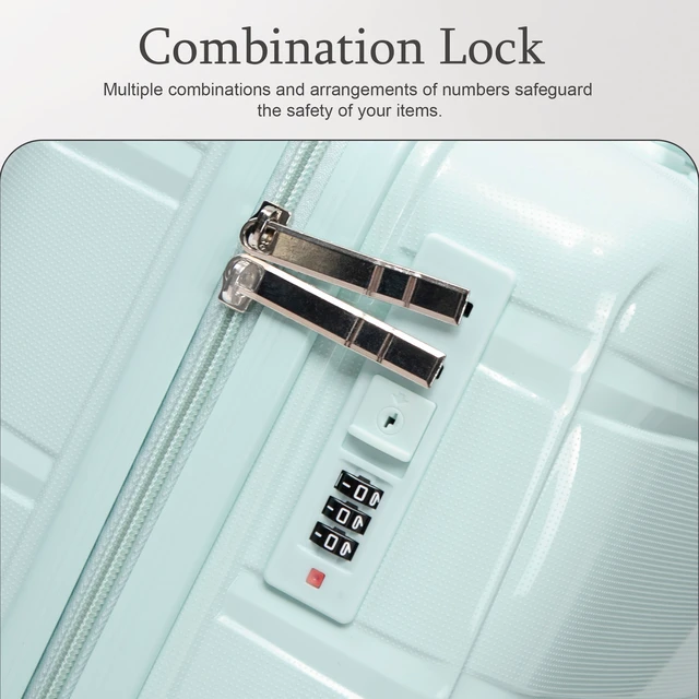Alt view image 6 of 7 - 20 Inch Carry Suitcase with Iron Telescopic Handle, Spinner Wheels and Combination Lock Lightweight Short Travel
