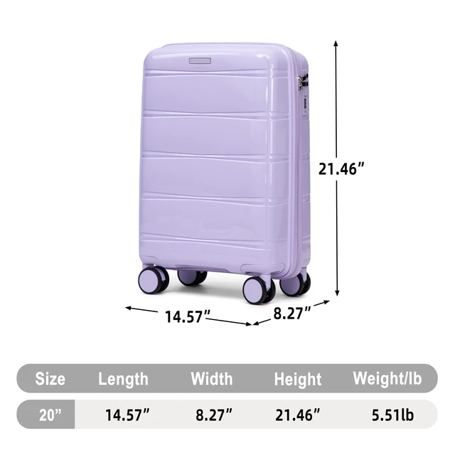 Alt view image 2 of 7 - 20 Inch Carry Suitcase with Iron Telescopic Handle, Spinner Wheels and Combination Lock Lightweight Short Travel
