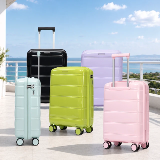 Alt view image 3 of 7 - 20 Inch Carry Suitcase with Iron Telescopic Handle, Spinner Wheels and Combination Lock Lightweight Short Travel