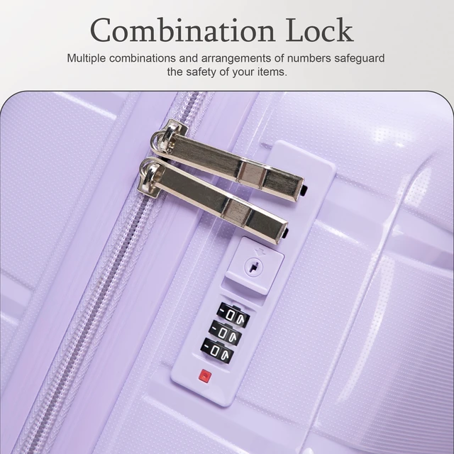 Alt view image 5 of 7 - 20 Inch Carry Suitcase with Iron Telescopic Handle, Spinner Wheels and Combination Lock Lightweight Short Travel