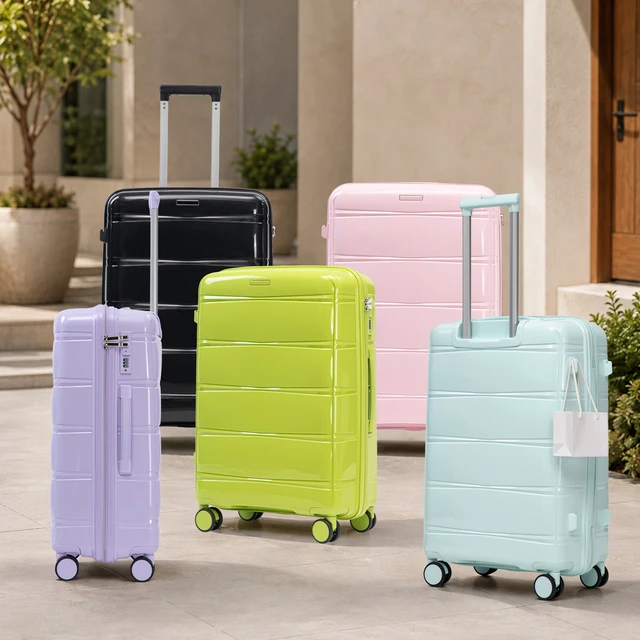 Alt view image 3 of 7 - 24 Inch Suitcase with Side Hook and Side Handle, Iron Telescopic Handle Spinner Wheels and Combination Lock Hard Shell