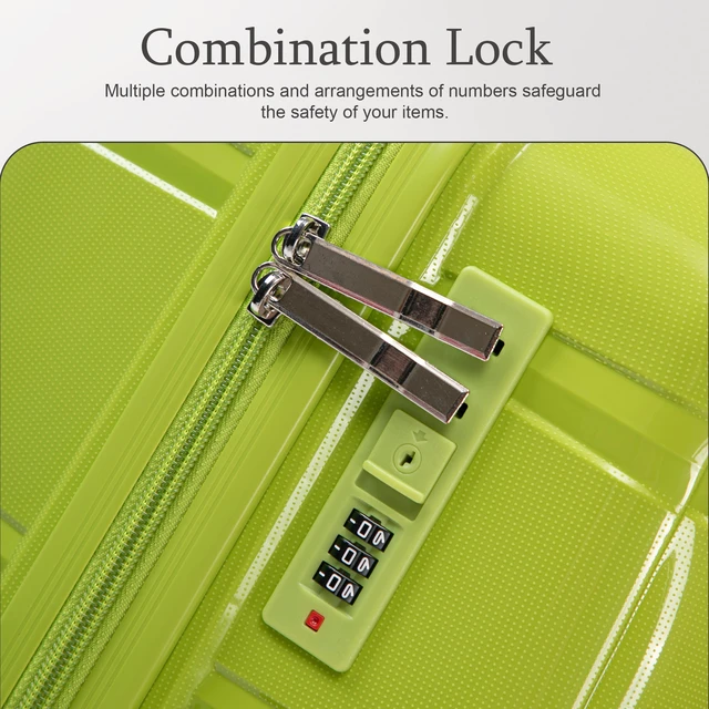 Alt view image 7 of 7 - 24 Inch Suitcase with Side Hook and Side Handle, Iron Telescopic Handle Spinner Wheels and Combination Lock Hard Shell