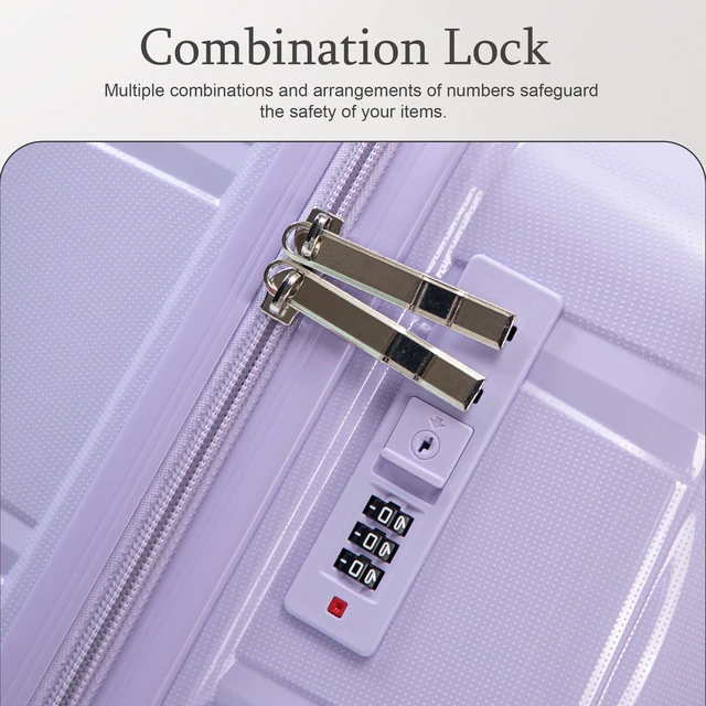 Alt view image 6 of 7 - 24 Inch Suitcase with Side Hook and Side Handle, Iron Telescopic Handle Spinner Wheels and Combination Lock Hard Shell