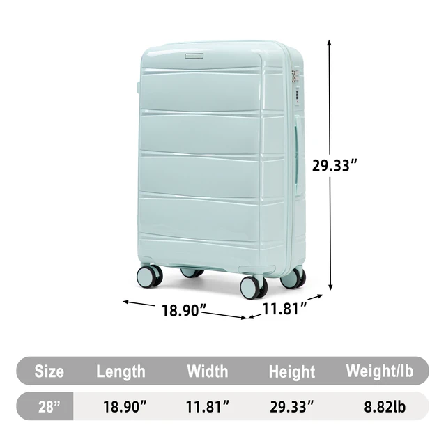 Alt view image 2 of 7 - 28 Inch Large Capacity Suitcase with Side Hook and Handle, Iron Telescopic Pull Rod Spinner Wheels and Combination Lock