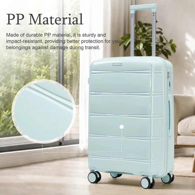 Alt view image 4 of 7 - 28 Inch Large Capacity Suitcase with Side Hook and Handle, Iron Telescopic Pull Rod Spinner Wheels and Combination Lock