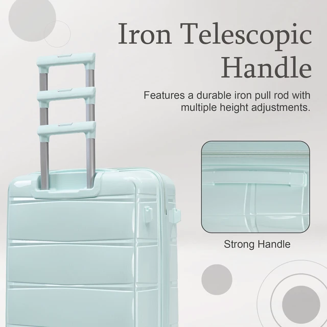 Alt view image 6 of 7 - 28 Inch Large Capacity Suitcase with Side Hook and Handle, Iron Telescopic Pull Rod Spinner Wheels and Combination Lock