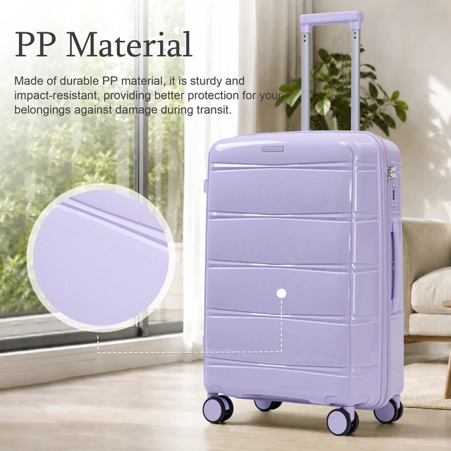 Alt view image 4 of 7 - 28 Inch Large Capacity Suitcase with Side Hook and Handle, Iron Telescopic Pull Rod Spinner Wheels and Combination Lock
