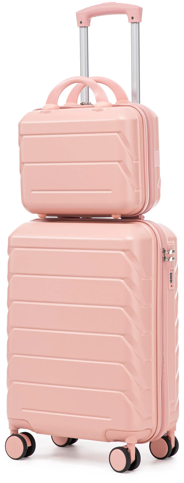 Main image of Luggage Set 2 Piece 14 Inch Cosmetic Case 20 Inch Suitcase, ABS Hard Shell Newly Upgraded Iron Telescopic Handle
