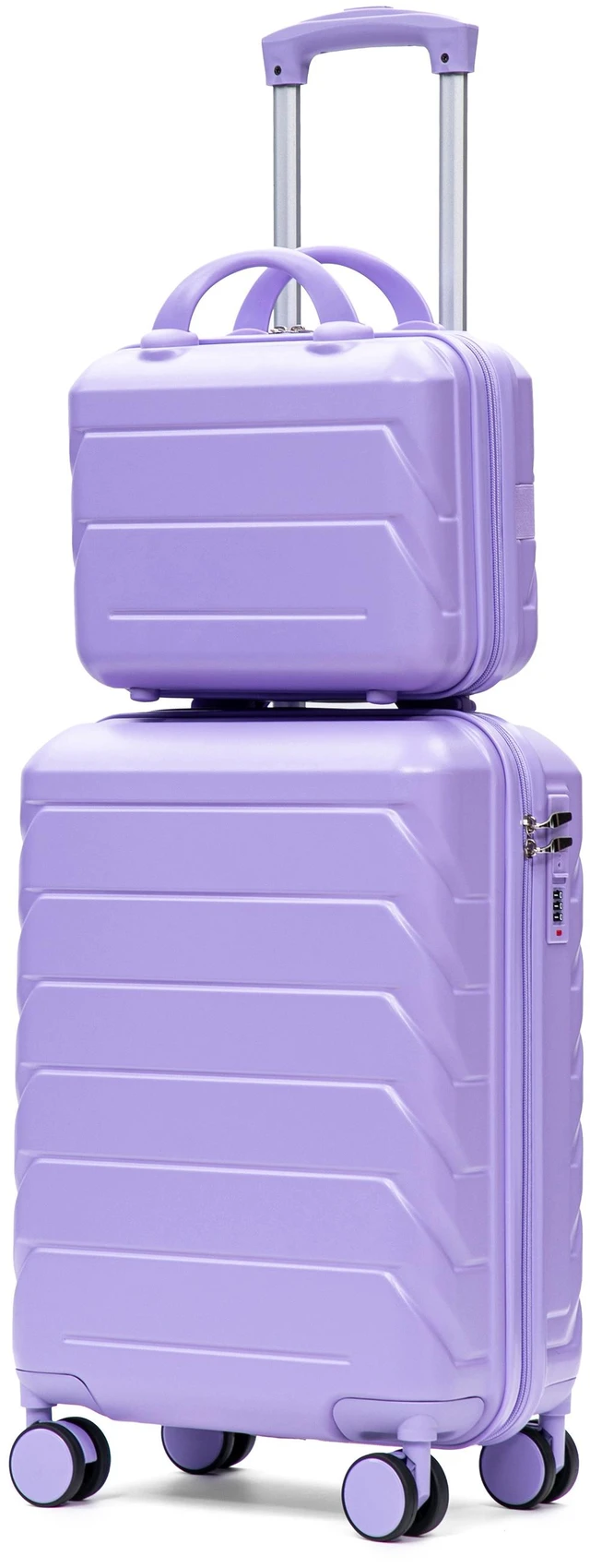Main image of Luggage Set 2 Piece 14 Inch Cosmetic Case 20 Inch Suitcase, ABS Hard Shell Newly Upgraded Iron Telescopic Handle
