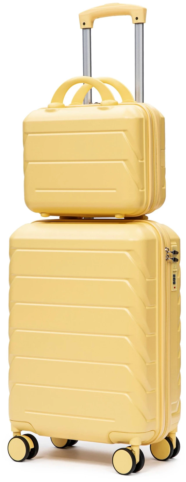 Main image of Luggage Set 2 Piece 14 Inch Cosmetic Case 20 Inch Suitcase, ABS Hard Shell Newly Upgraded Iron Telescopic Handle