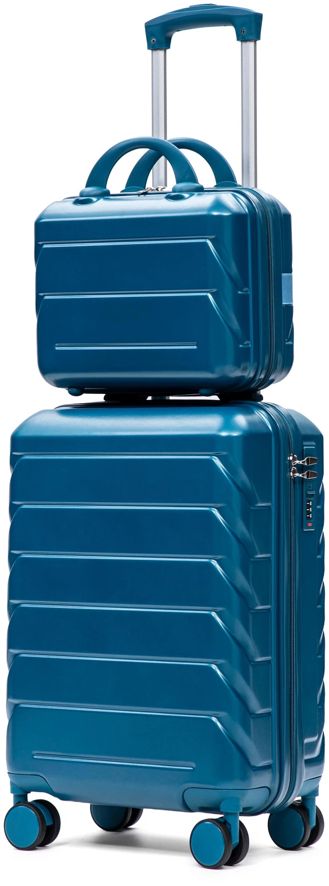 Main image of Luggage Set 2 Piece 14 Inch Cosmetic Case 20 Inch Suitcase, ABS Hard Shell Newly Upgraded Iron Telescopic Handle
