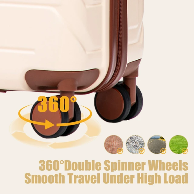 Alt view image 7 of 7 - 20 Inch ABS Hard Shell Carry Luggage, Upgraded Crack Resistant Iron Telescopic Handle Built in Combination Lock 360°