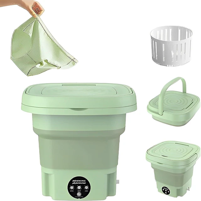 Main image of Portable Washing Machine, Mini Washer, 8L, Deep cleaning of Underwear, Baby Clothes, or Small Items, Perfect for Camping, Apartments, Hotels, College Dorms, Travel, folding washing machine (Green)