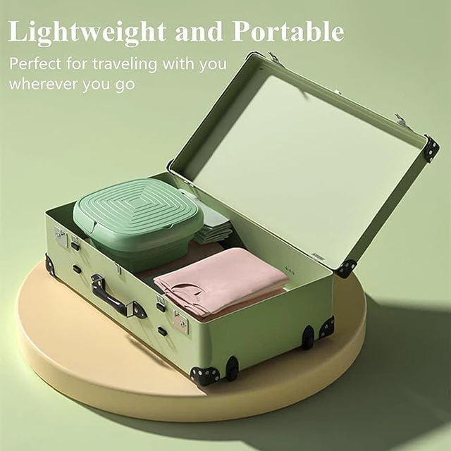 Alt view image 5 of 7 - Portable Washing Machine, Mini Washer, 8L, Deep cleaning of Underwear, Baby Clothes, or Small Items, Perfect for Camping, Apartments, Hotels, College Dorms, Travel, folding washing machine (Green)