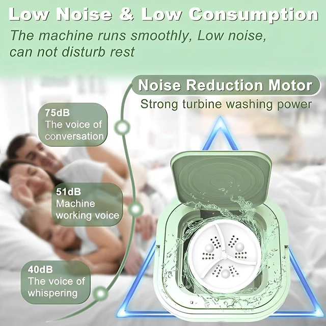 Alt view image 7 of 7 - Portable Washing Machine, Mini Washer, 8L, Deep cleaning of Underwear, Baby Clothes, or Small Items, Perfect for Camping, Apartments, Hotels, College Dorms, Travel, folding washing machine (Green)