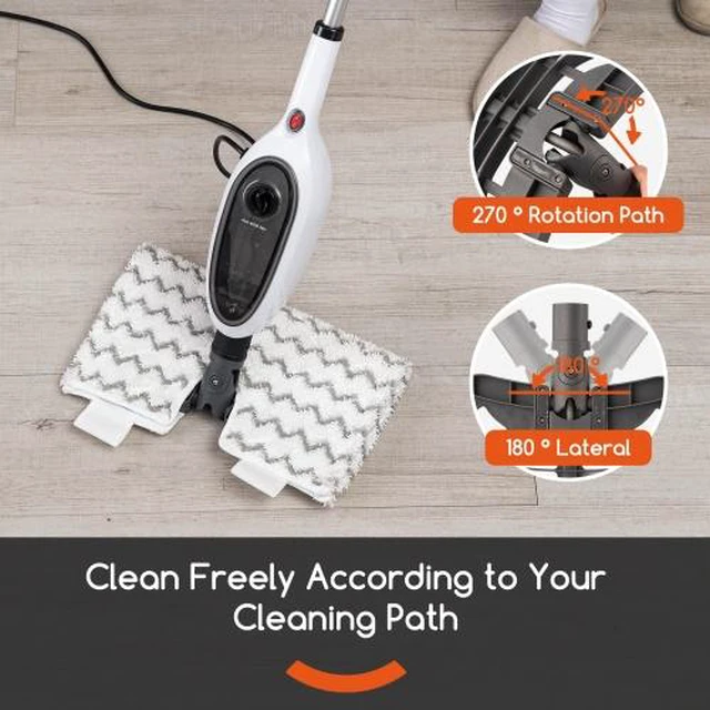 Alt view image 3 of 7 - Steam Mops for Floor Cleaning, Unique Double-Sided Flip Design, 15 Seconds Fast Heating 10-in-1 Steam Cleaner for Kitchen, Living Room Wood Floor Tile Cleaning