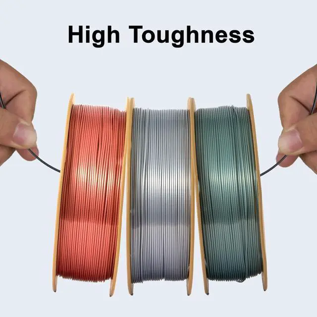 Alt view image 2 of 6 - Silk PLA Filament for 3D Printer 1.75mm +/- 0.03mm, Shiny Filament 1kg (2.1lbs)/Spool, Silk White