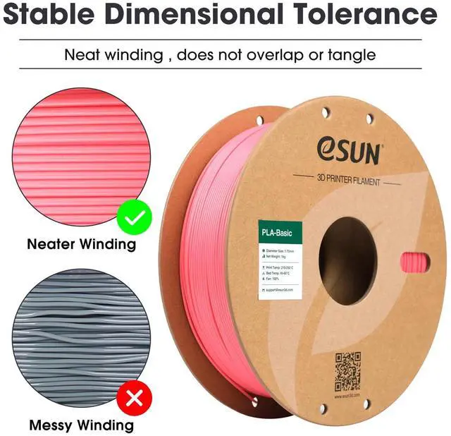Alt view image 2 of 7 - PLA Basic Filament 1.75mm, 3D Printer Filament High Speed PLA for Fast Printing, 1KG Spool (2.2 LBS) 3D Printing Filament for High Speed 3D Printers, Pink