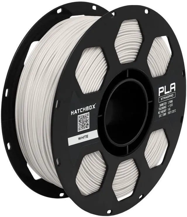Main image of 1.75mm White PLA 3D Printer Filament, 1 KG Spool, Dimensional Accuracy +/- 0.03 mm, 3D Printing Filament
