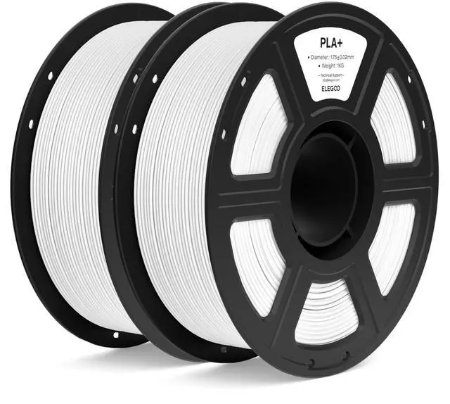 Main image of PLA+ Filament 1.75mm White 2KG, High Toughness PLA Plus 3D Printer Filament Dimensional Accuracy +/- 0.02mm, 2pcs 1kg Spool(2.2lbs) Fits for Most FDM 3D Printers