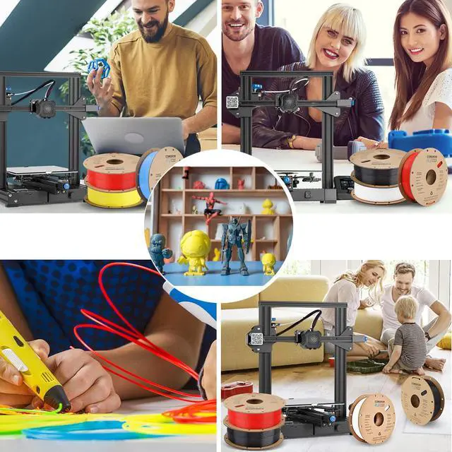 Alt view image 7 of 7 - PLA 3D Printer Filament, 3D Printer PLA Filament 1.75mm, Dimensional Accuracy +/- 0.02 mm, 1KG Spool PLA Black and White