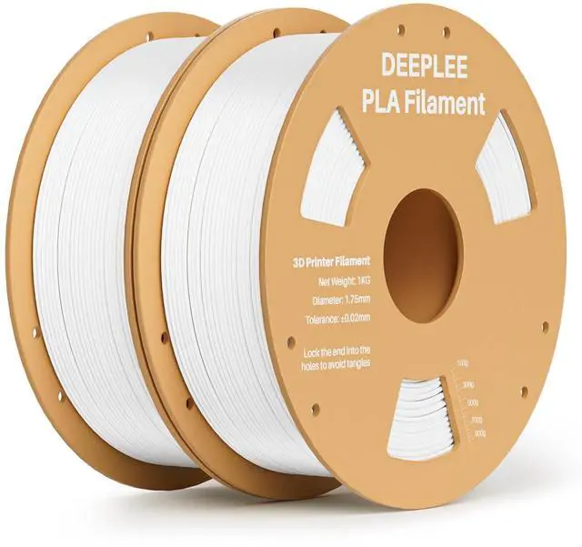 Main image of PLA 1.75mm 3D Printer Filament, Dimensional Accuracy +/- 0.02mm, Neatly Wound, No Clogging, Vacuum Package, Fits for Most FDM 3D Printers, Cardboard Spool 2kg White