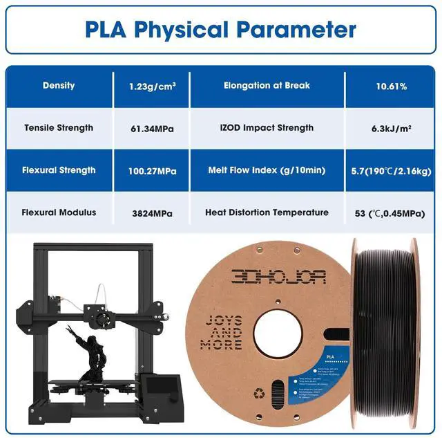 Alt view image 4 of 6 - PLA Filament 1.75mm,3D Printer Filament,1kg*2 Cardboard Spool, Fit Most FDM 3D Printer,Dimensional Accuracy +/- 0.03 mm,Vacuum Packaging-Black+Cold White 2Pack