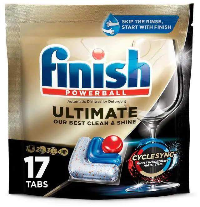 Main image of Ultimate Dishwasher Pods, No Pre-Rinse Dishwasher Detergent Soap Removes Burnt-On Stain, with CycleSync Technology, Degreasing & Scrubbing Power, 17 Count