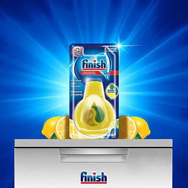 Alt view image 2 of 7 - Finish Dishwasher Air Freshener with Anti-Odor Technology, Lime-Lemon Scent, Up to 60 Washes