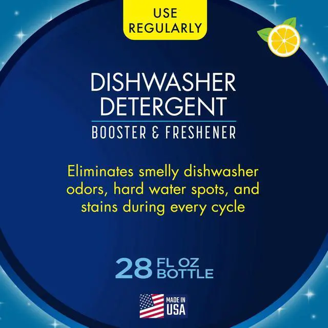 Alt view image 2 of 7 - Dishwasher Detergent Booster & Freshener, Lemon Scent, 28 oz Bottle
