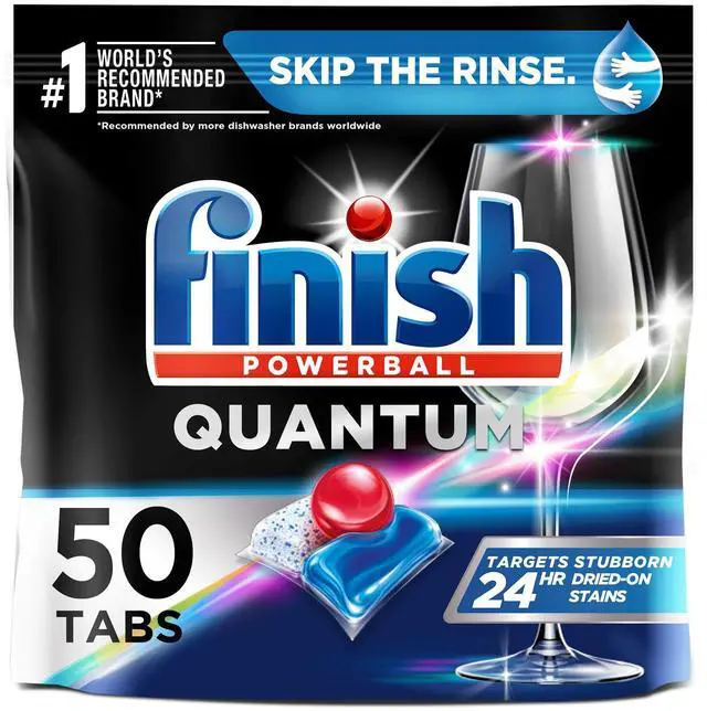 Main image of Quantum with Activblu Technology - 50ct - Dishwasher Detergent - Powerball - Ultimate Clean and Shine - Dishwashing Tablets - Dish Tabs-(Packaging May Vary)