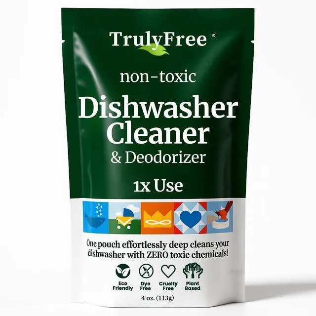Main image of Natural Dishwasher Cleaner - Dish Washer Machine Descaler, Fights Grease & Limescale, Hard Water Stain Remover, Smell Eliminator for Clean Dishwashers - Lemon Fresh Scent, 4 oz (Pack of 1)