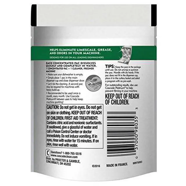 Alt view image 3 of 5 - Platinum Dishwasher Cleaner Pods Fresh Scent, 1 Count (8 Pack)