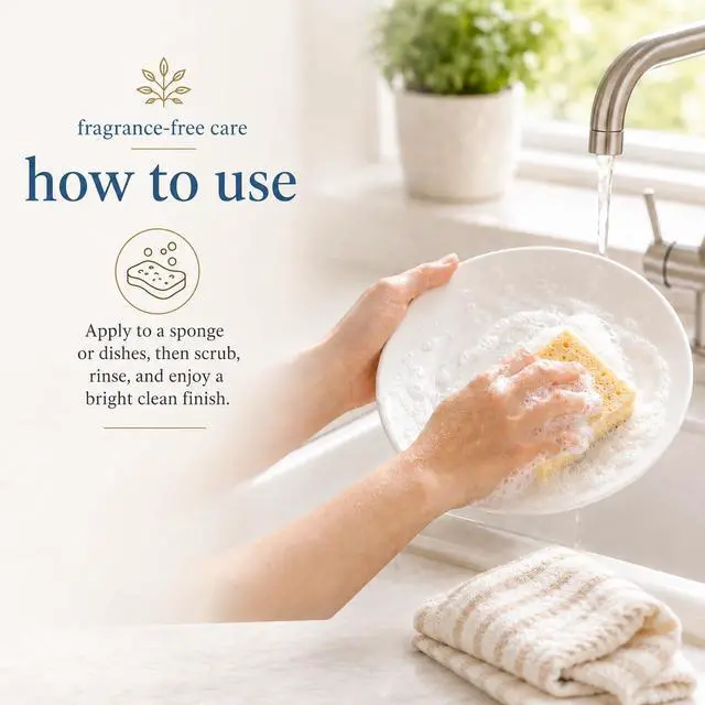 Alt view image 4 of 7 - Botanicals Plant-Based Liquid Dish Soap, Concentrated Formula with Max Grease Cleaning Power, Cruelty-Free, Fragrance-Free, 1 Gallon Refill (128 Fl. Oz.), Clear