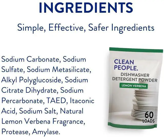 Alt view image 4 of 5 - Dishwasher Detergent Powder | Cuts Grease and Rinses Sparkling Clean | Residue-Free (30 Ounce, Lemon Verbena)