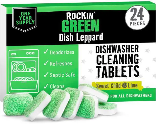 Main image of Deep Cleaning and Deodorizing Tablets for Dishwashers, Washing Machines, and Garbage Disposals, Removes Odor and Residue (Dishwasher Cleaning Tablets, 24 Pack)