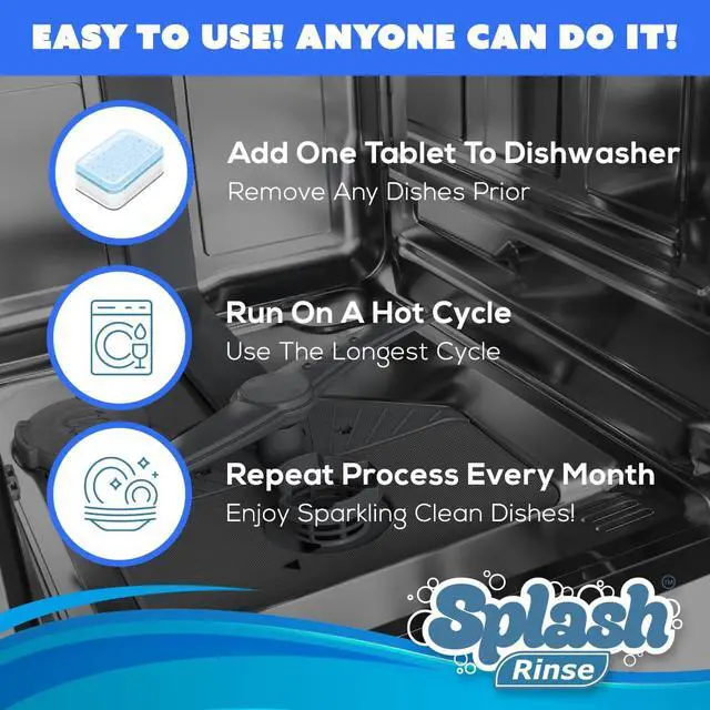Alt view image 5 of 6 - Splash Rinse Dishwasher Cleaner Tablets - Deep Cleaning For All Dishwasher Machine Models