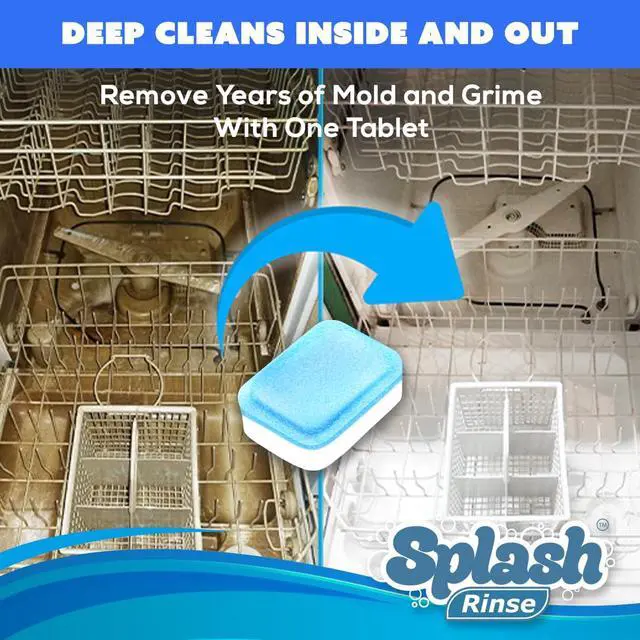 Alt view image 4 of 6 - Splash Rinse Dishwasher Cleaner Tablets - Deep Cleaning For All Dishwasher Machine Models