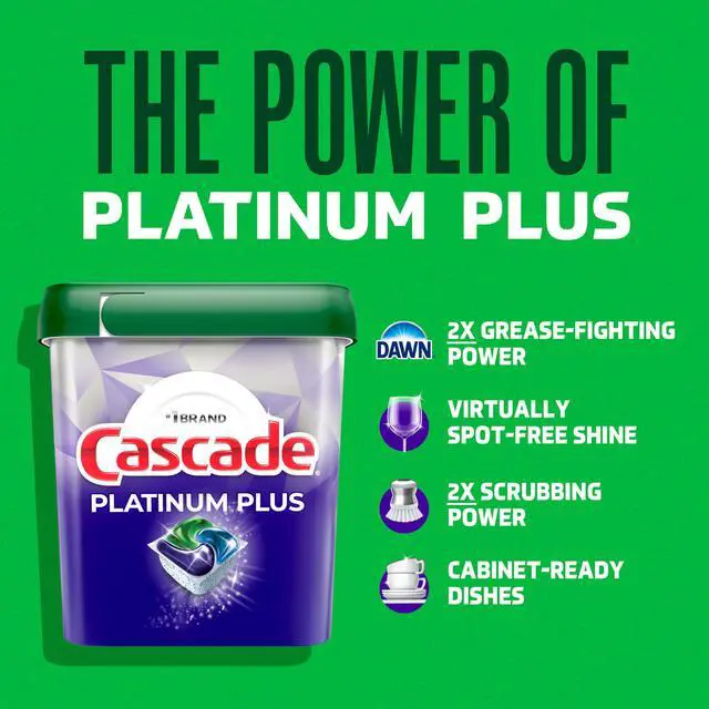 Alt view image 2 of 7 - Platinum Plus Dishwasher Pods, Dishwasher Detergent, Dishwasher Soap, Dish Tabs, Dishwashing Tablets, Dish Detergent, Lemon, Actionpacs, 21 Count