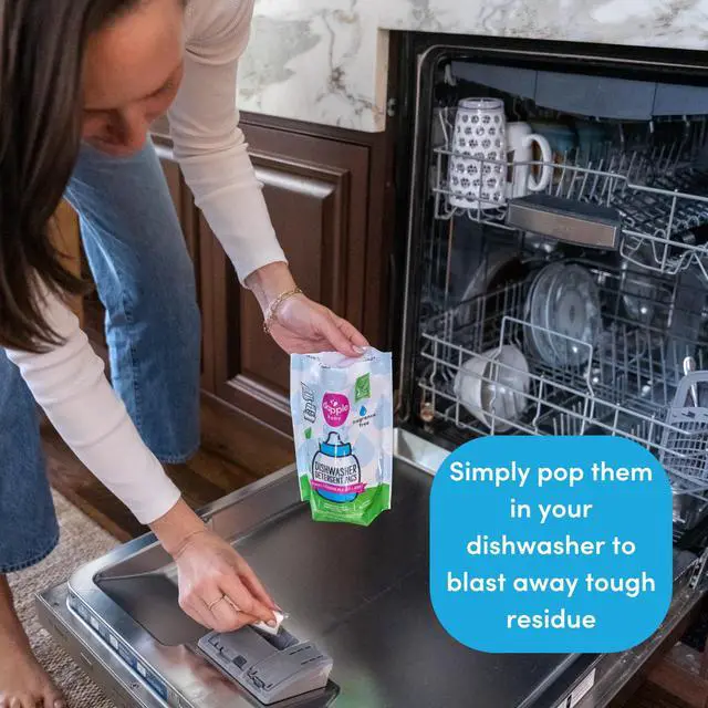 Alt view image 6 of 7 - Baby Dishwasher Detergent Pods - 25 Count - Fragrance-Free, Hypoallergenic & Plant-Powered Dishwasher Pacs - Removes Milk Residue From Baby Bottles