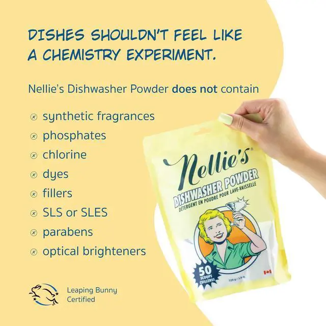 Alt view image 2 of 7 - Dishwasher Powder - 50 Load - Plant-Based Dishwasher Detergent - Septic Safe, Fragrance-Free - Easily Penetrates Grease & Food Particles - Phosphate-Free - (Made in Canada)