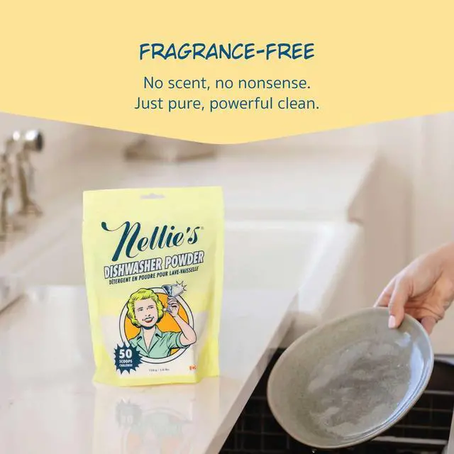 Alt view image 5 of 7 - Dishwasher Powder - 50 Load - Plant-Based Dishwasher Detergent - Septic Safe, Fragrance-Free - Easily Penetrates Grease & Food Particles - Phosphate-Free - (Made in Canada)