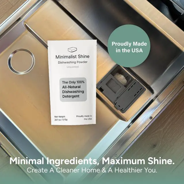 Alt view image 2 of 7 - Dishwasher Detergent, 60 Loads, 100% Plastic-Free Dishwashing Soap, Eco-Friendly, All Natural Sustainable Dishwasher Powder, Cuts Grease and Grime, Non-Toxic and Unscented