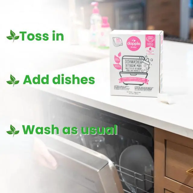 Alt view image 5 of 7 - Baby Dishwasher Detergent Pods - 50 Count - Fragrance-Free, Hypoallergenic & Plant-Powered Dishwasher Pacs - Removes Milk Residue From Baby Bottles