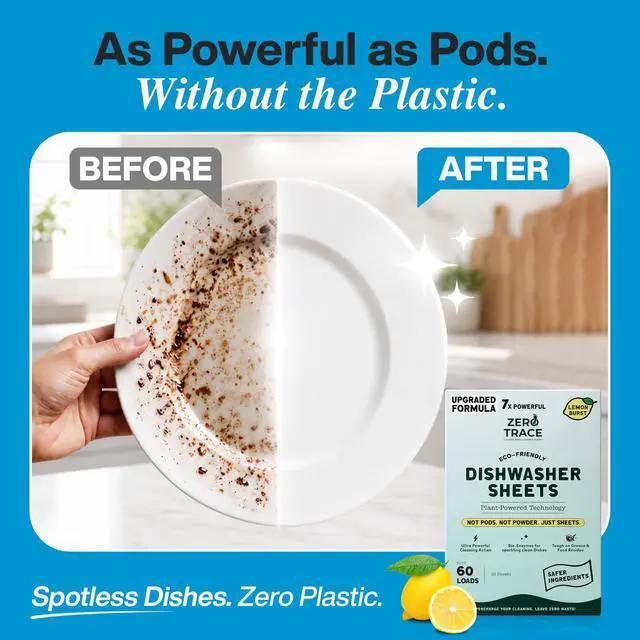 Alt view image 2 of 7 - Dishwasher Detergent Eco-Friendly Sheets for Dish Washing - Plant Powered Technology - Lemon Scent - 60 Loads