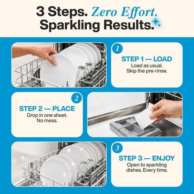 Alt view image 4 of 7 - Dishwasher Detergent Eco-Friendly Sheets for Dish Washing - Plant Powered Technology - Lemon Scent - 60 Loads