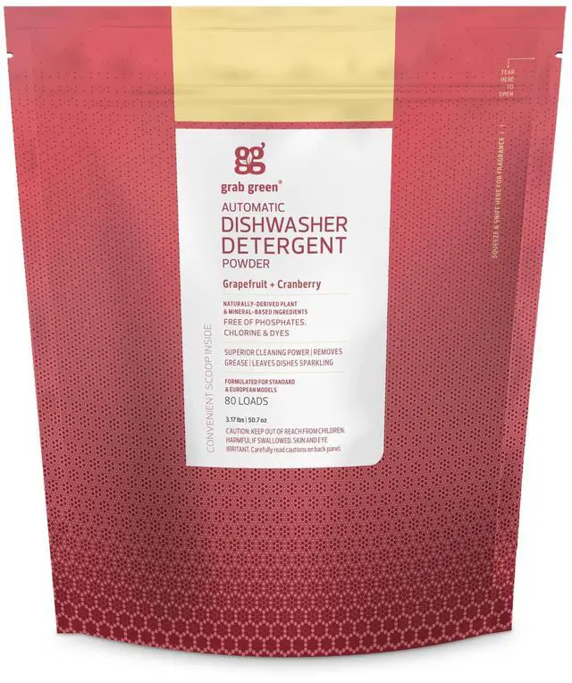 Main image of Dishwasher Detergent Powder, 80 Loads, Grapefruit Cranberry