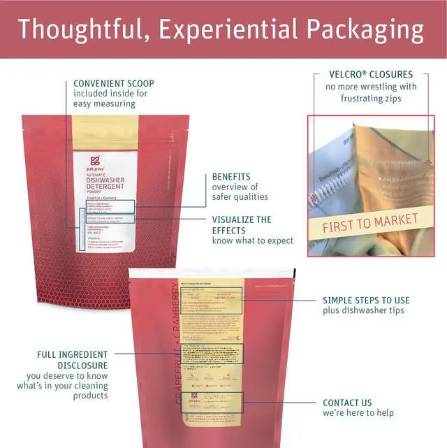 Alt view image 5 of 5 - Dishwasher Detergent Powder, 80 Loads, Grapefruit Cranberry