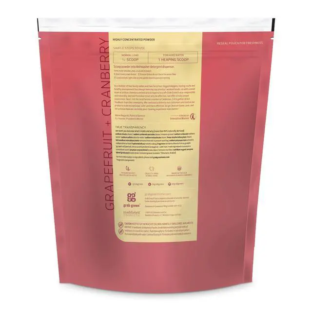 Alt view image 4 of 5 - Dishwasher Detergent Powder, 80 Loads, Grapefruit Cranberry