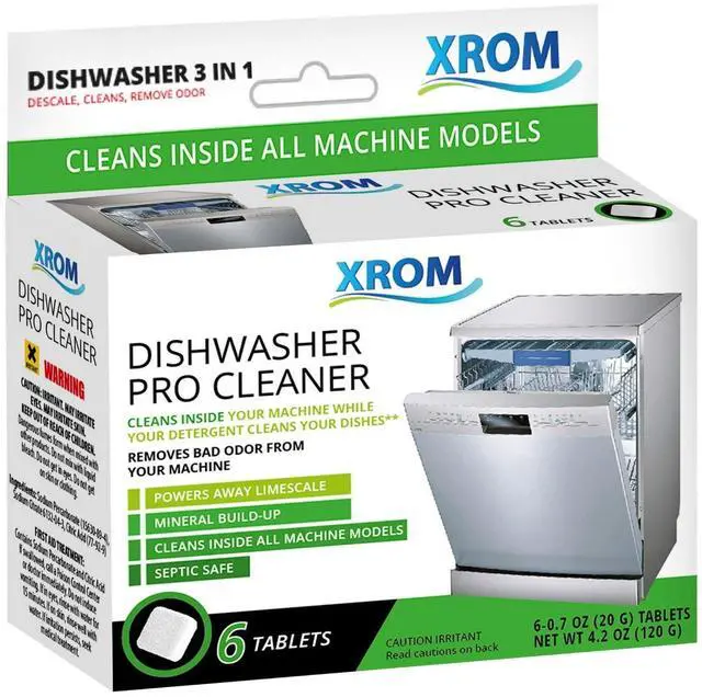 Main image of Dishwasher Cleaner Tablets, Plant Based, Deep Clean and Descaler, Removes Odors & Hard Water Stains, 6 Treatments.